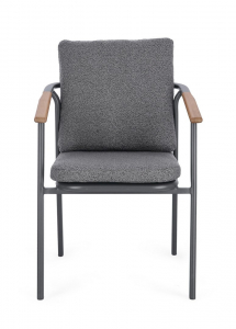 Кресло металлическое с подушками Garden Relax Leonida алюминий, тик, олефин антрацит Фото 3