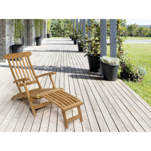 Шезлонг-лежак деревянный Garden Relax Steamer Maryland тик коричневый Фото 6