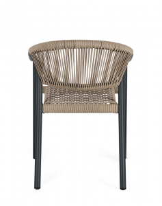 Кресло металлическое плетеное Garden Relax Canarias алюминий, искусственный ротанг угольный Фото 6