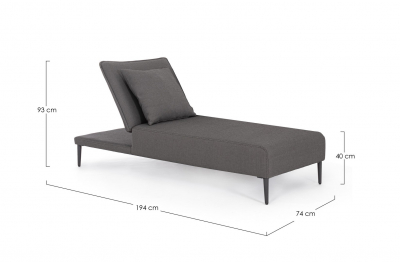 Лежак мягкий Garden Relax Viper алюминий, олефин антрацит, темно-серый Фото 2
