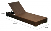 Шезлонг-лежак плетеный ReeHouse Mantera оцинкованная сталь, искусственный ротанг коричневый люкс Фото 2
