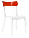 Стул пластиковый PAPATYA Hera-S стеклопластик, поликарбонат белый, красный Фото 1