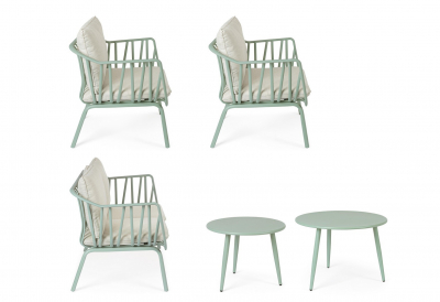 Комплект лаунж мебели Garden Relax Nixie сталь, полипропилен, полиэстер зеленый шалфей Фото 6