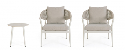 Комплект металлической лаунж мебели Garden Relax Millor алюминий, роуп, полиэстер бежевый Фото 5