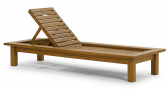 Шезлонг-лежак деревянный с матрасом Tagliamento Roova ироко, ткань Фото 6