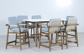 Комплект барной мебели на 6 персон Tagliamento Apoyo акация, роуп, олефин, искусственный камень грецкий орех, голубой Фото 19
