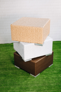 Столик плетеный журнальный ReeHouse Tama оцинкованная сталь, искусственный ротанг бежевый люкс Фото 5