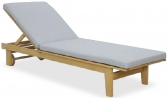 Шезлонг-лежак деревянный с матрасом Tagliamento Horizon тик, полиэстер натуральный Фото 1