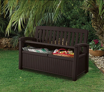 Скамья-сундук пластиковая Keter Patio Bench полипропилен коричневый Фото 4