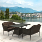 Комплект плетеной мебели Afina T198A/S54A-W53 Brown  искусственный ротанг, сталь коричневый Фото 2