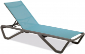 Шезлонг-лежак металлический PAPATYA Wave Paint алюминий, стеклопластик, батилин тортора, бирюзовый Фото 1