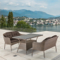 Комплект плетеной мебели Afina T198B/S54B-W56 Light Brown искусственный ротанг, сталь светло-коричневый Фото 2