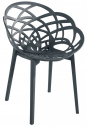Кресло пластиковое PAPATYA Flora полипропилен, поликарбонат антрацит матовый Фото 1