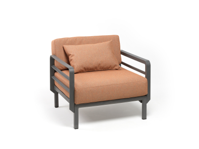 Кресло пластиковое с подушками Nardi Maximo Poltrona EXTRA_Atelier стеклопластик, акрил базальт, Sunset Copper Фото 6