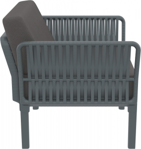Кресло пластиковое с подушками Siesta Contract Portofino Lounge стеклопластик, полипропилен, полиэстер темно-серый, темно-серый Фото 9