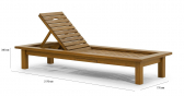 Шезлонг-лежак деревянный с матрасом Tagliamento Roova ироко, ткань Фото 2