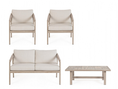 Комплект лаунж мебели Garden Relax Kalimera алюминий, роуп, олефин древесный Фото 6