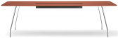 Стол ламинированный с каналом для протяжки проводов PEDRALI Rizz Office алюминий, компакт-ламинат HPL полированный алюминиевый, терракотовый Фото 1