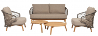 Комплект деревянной плетеной мебели Eularia
