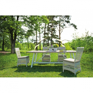 Стул плетеный с подушкой Garden Relax Jupiter алюминий, искусственный ротанг белый Фото 8