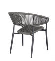 Кресло металлическое плетеное Garden Relax Algaida алюминий, роуп антрацит, серый Фото 4