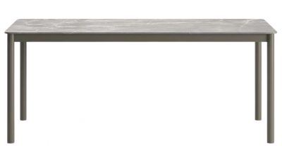 Стол обеденный каменный SNOC Lorvain Silver алюминий, песчаник серебряный, светло-серый Фото 1