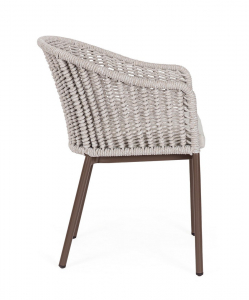 Кресло плетеное с подушкой Garden Relax Salines алюминий, роуп, олефин шоколадный Фото 6