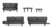 Комплект металлической лаунж мебели Garden Relax Hercules алюминий, ткань антрацит Фото 6