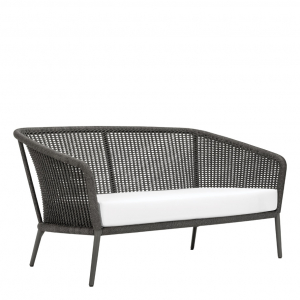 Диван двухместный плетеный с подушками JANUS et Cie Knot алюминий, роуп, акрил сланцевый Фото 7