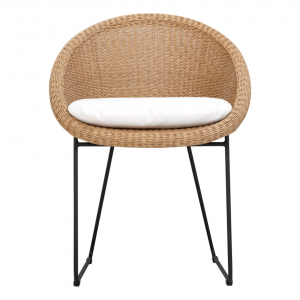 Кресло плетеное JANUS et Cie Gigi II сталь, алюминий, искусственный ротанг черный, кленовый Фото 7