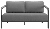 Диван двухместный с подушками SNOC Lorvain Nightfall алюминий, роуп, олефин черный, серый Фото 1