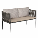 Диван металлический плетеный с подушками Caris Evans алюминий, роуп, ткань Фото 4