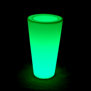 Кашпо пластиковое светящееся LED Cone полиэтилен белый Фото 5