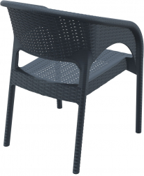 Кресло пластиковое плетеное Panama, антрацит