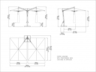 Зонт профессиональный двухкупольный 6х3.88 м-thumbs-Фото3