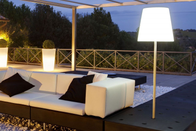 Торшер пластиковый SLIDE Fiaccola Ali Baba Lighting металл, полиэтилен белый Фото 5