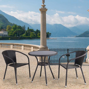 Комплект плетеной мебели Afina T282ANS/Y137C-W53 Brown 2Pcs искусственный ротанг, сталь коричневый Фото 2