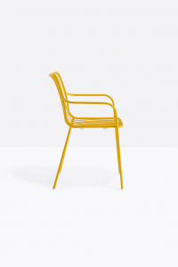 Кресло металлическое с высокой спинкой PEDRALI Nolita сталь желтый Фото 5