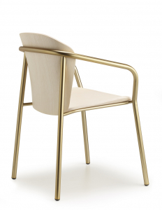Кресло деревянное Scab Design Finn Metal Wood сталь, ясень матовое золото, белый ясень Фото 5