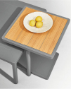 Столик кофейный деревянный Higold Nola алюминий, тик Фото 5