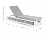 Шезлонг-лежак металлический Garden Relax Otavio алюминий, роуп, олефин белый, серый Фото 2