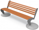 Скамейка деревянная CityDesign Albatros бетон, сталь, экзотическое дерево Фото 1