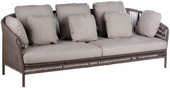 Диван трехместный плетеный с подушками-thumbs-Фото1