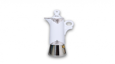 Кофеварка гейзерная Ancap Espressina Classic фарфор деколь Ghiri Gori Platino Фото 1