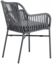 Кресло плетеное с подушкой Grattoni Beverly алюминий, роуп, олефин антрацит, темно-серый, угольный Фото 1