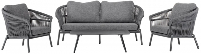 Комплект мягкой мебели Grattoni Tropea алюминий, роуп, олефин антрацит, темно-серый, угольный Фото 1