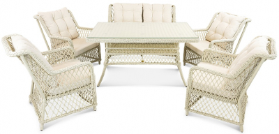 Комплект плетеной мебели ReeHouse Titulo алюминий, искусственный ротанг, олефин, стекло доминикана, светло-бежевый Фото 8