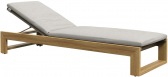 Шезлонг-лежак деревянный с матрасом JANUS et Cie Matisse Teak тик, алюминий, поливинил натуральный, мокко Фото 1