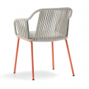 Кресло плетеное с подушкой PEDRALI Babila Twist сталь, роуп, ткань оранжевый, бежевый Фото 7