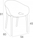 Кресло пластиковое Siesta Contract Sky Pro стеклопластик, полипропилен марсала Фото 2